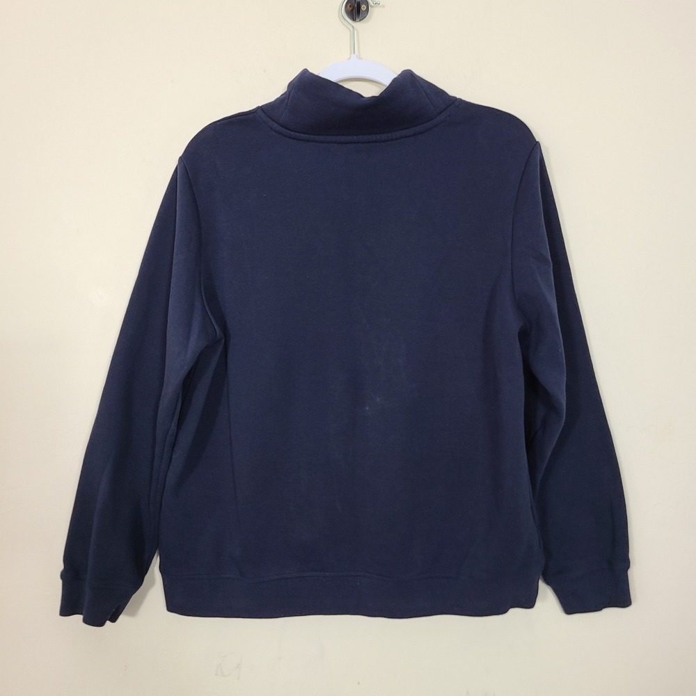 Tommy Hilfiger Hoodie Sweatshirt Womens L Navy Blue Y2K Spell Out Colorblock Red - Picture 8 of 8